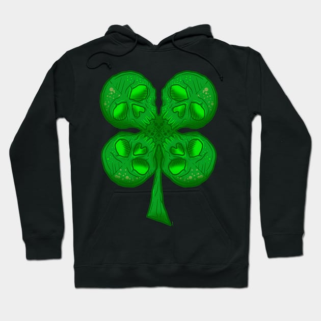 Four leaf clover skulls Hoodie by Chillateez 